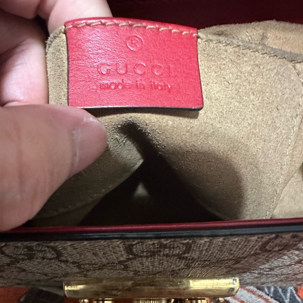GUCCI ❤️🌟PADLOCK GG SUPREME MONOGRAM BAG W/ LEATHER TRIMMING ⭐️ - Picture 9 of 11
